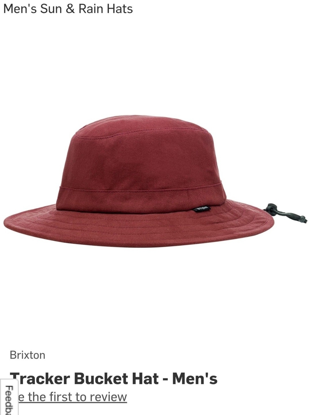 Brixton Tracker Bucket Hat in Deep Burgundy
